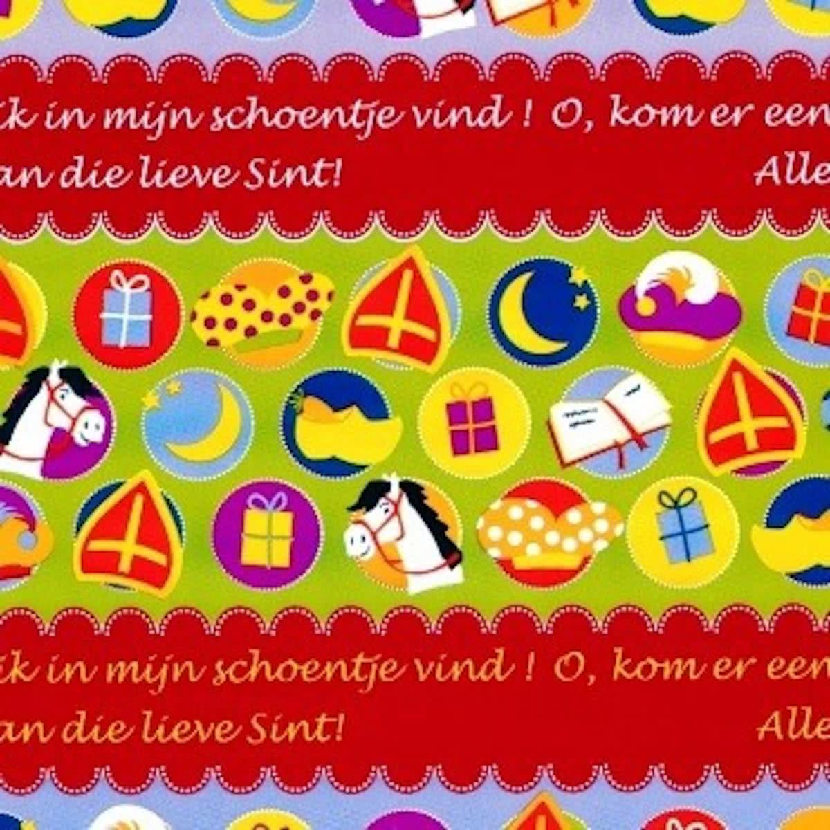 Cadeaupapier Sint - print 18 - 30cm - 200m - 70gr | Winkelrol / Toonbankrol / Geschenkpapier / Kadopapier / Inpakpapier